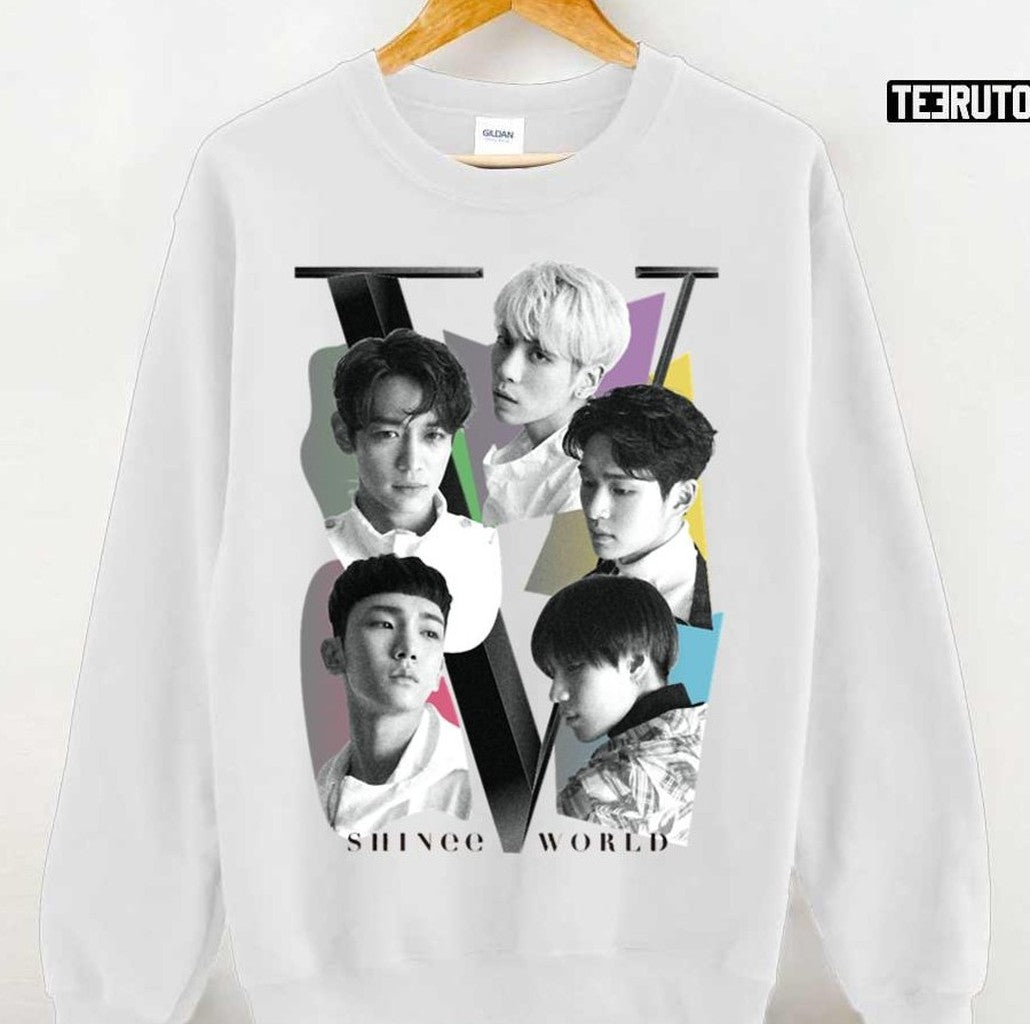 Shinee Tour Shinee World Kpop Band OT5 5 Members Unisex T-shirt