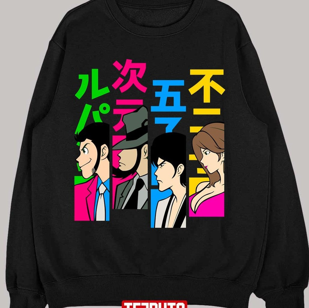 Neon Retro Colors The Four Characters Of Lupin The Third Lupin III Unisex T-Shirt