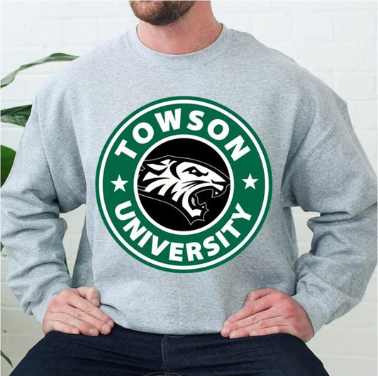 Starbucks Logo Parody Towson University Unisex Sweatshirt