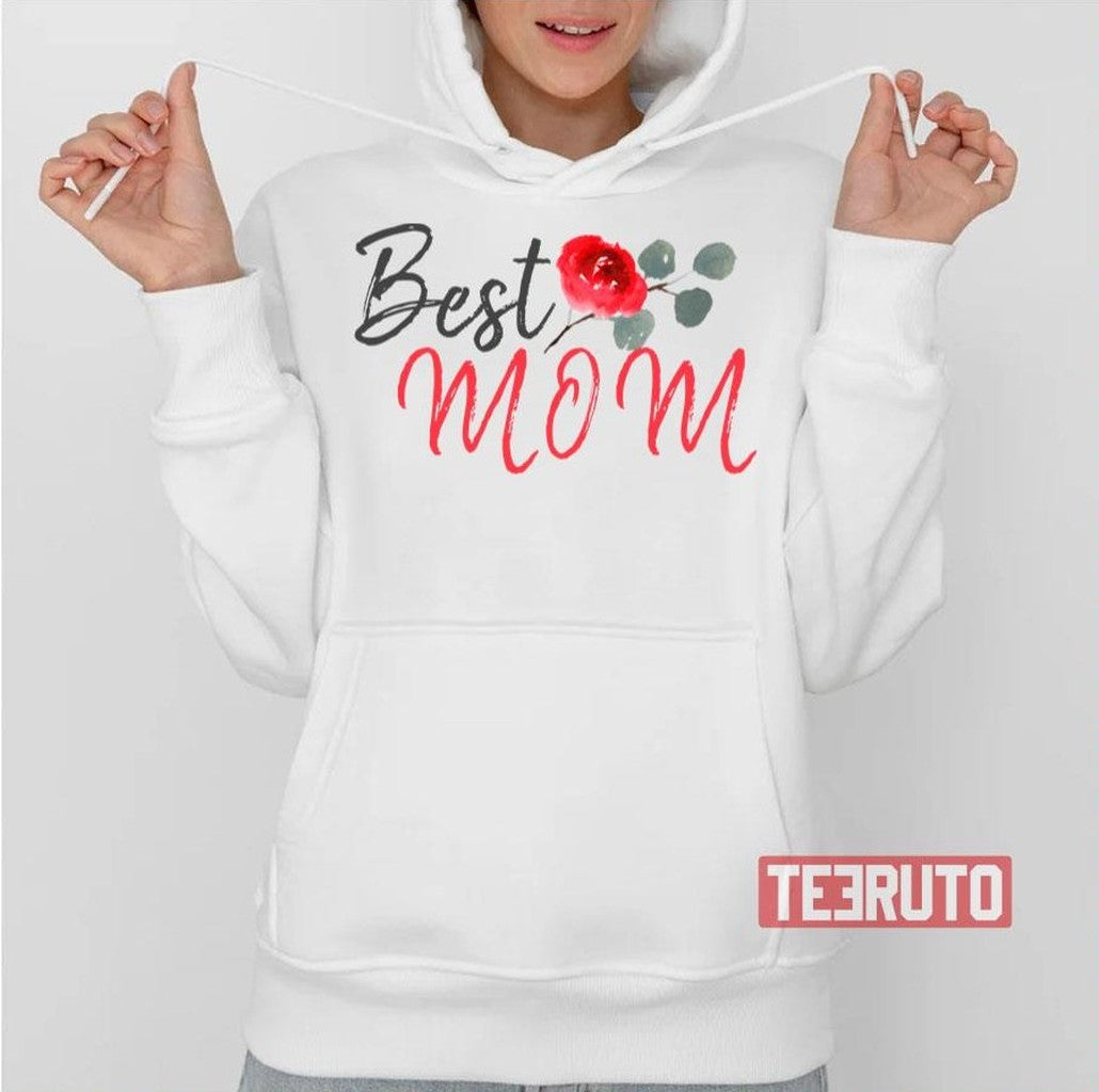 Best Mom Red Rose Watercolor Mother's Day Unisex T-Shirt