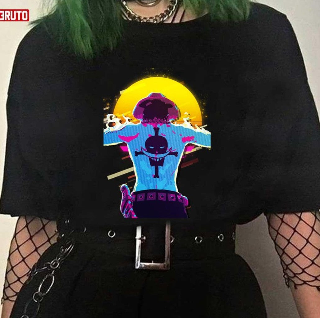 Neon Retro One Piece Portgas D Ace Unisex T-Shirt