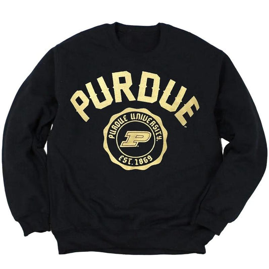 Purdue University Seal T-Shirt with Fan Gift Cotton Menswear