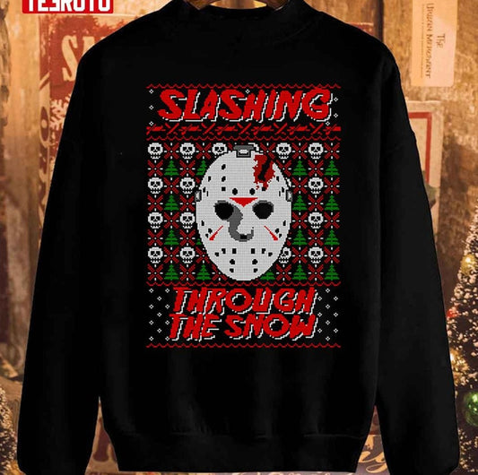 Slashing Through The Snow Halloween Unisex Sweatshirt