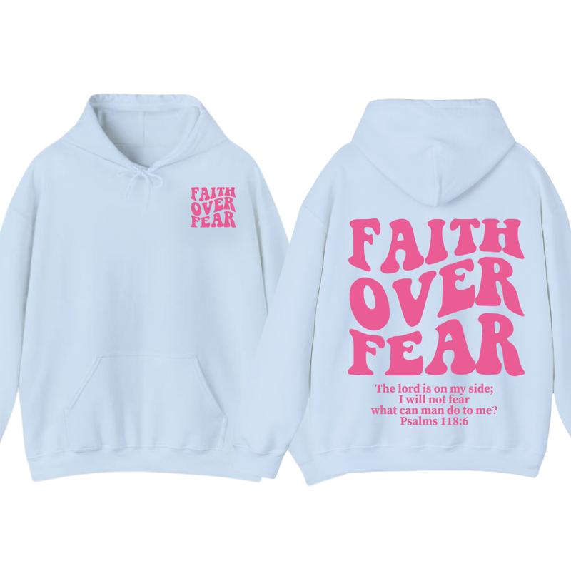 Faith Over Fear Christian Hoodie Bible Verse, Jesus Hoodie, Church hoodie, unisex