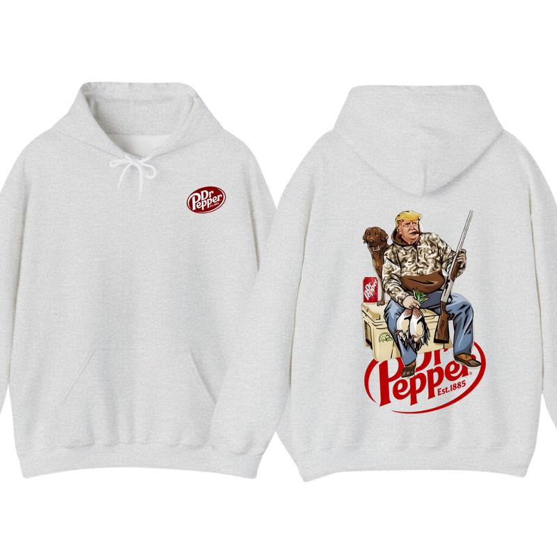 Hunter Trummm With Dr Pepper 2 Siders Hoodie, Camo Hunter Trumm Hoodie, Hunting Dog Hoodie, Election 2024 Gift, Hunting Season, Dr Pepper Hoodie, All Colors Hoodie for Men and Women