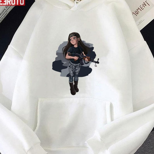 Anime Camo Girl With A Gun Shadbase Unisex Hoodie