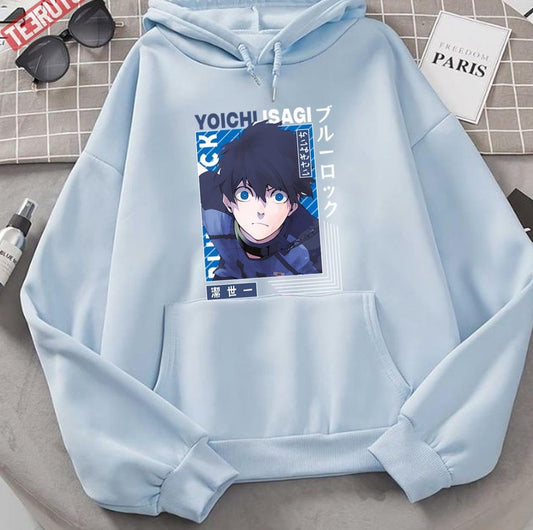 Netflix Anime Character Yoichi Isagi Blue Lock Unisex Hoodie