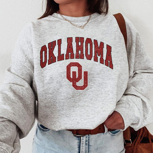 Oklahoma Sooners Vintage Football NCAA Trendy Sweatshirt, University of Oklahoma Unisex Football NCAA Shirt, Gift For Men, Gift For Girls, Crewneck, C