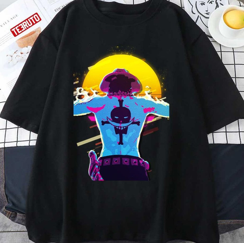 Neon Retro One Piece Portgas D Ace Unisex T-Shirt
