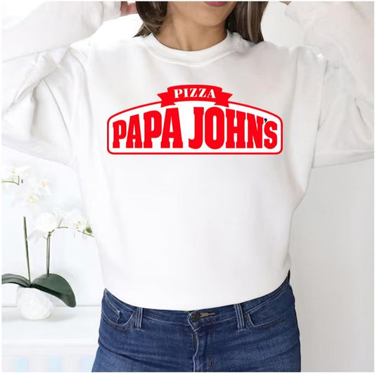 Red Papa John's Pizza Logo Unisex Sweatshirt