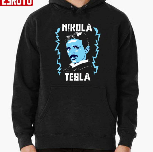 Animated Portrait Nicola Tesla The Legend Unisex Hoodie