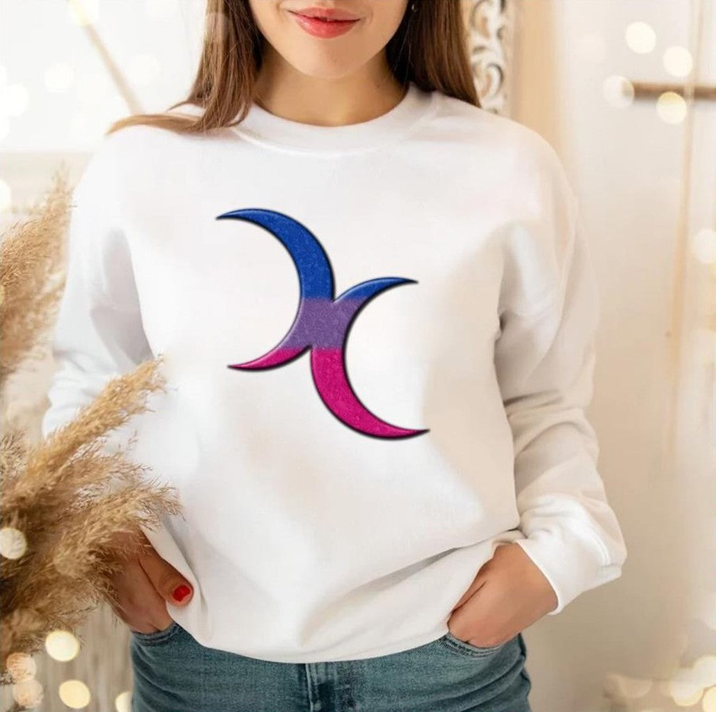 Pride Flag Colored Crescent Moons Symbol Bisexual Unisex Sweatshirt