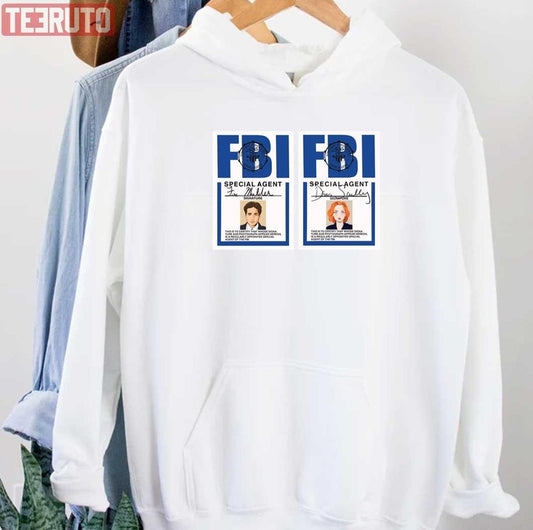 Mulder And Scully Fbi Badges Unisex Hoodie