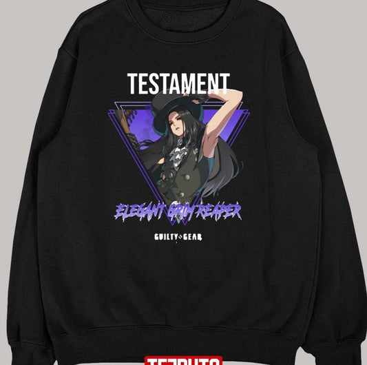 Purple Guilty Gear Strive Elegant Grim Reaper Testament Unisex Sweatshirt
