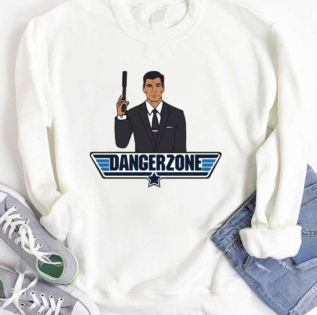 Archer Danger Zone Vice Palm 80s Top Gun Maverick Inspired Unisex Hoodie