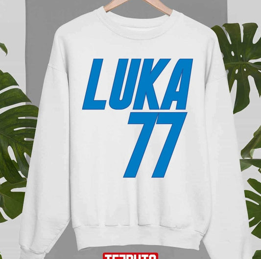 No 77 Luka Doncic Slovenian Professional Basketball Player For The Dallas Mavericks Unisex Sweatshirt
