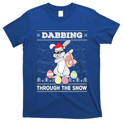 Dabbing Through The Snow Bunny Ugly Christmas Sweater Rabbit Gift T-Shirt