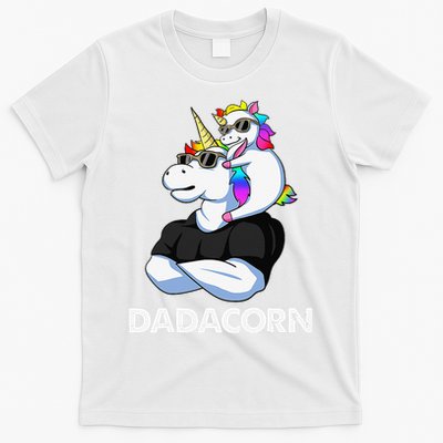 Dadacorn Unicorn Dad and Baby Christmas Papa Father's Day T-Shirt
