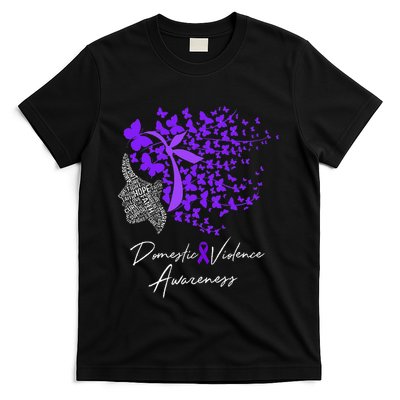 Domestic Violence Awareness Gifts Purple Butterflies T-Shirt