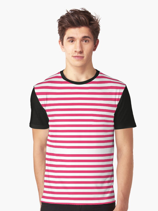 Red and White Stripes Graphic T-Shirt