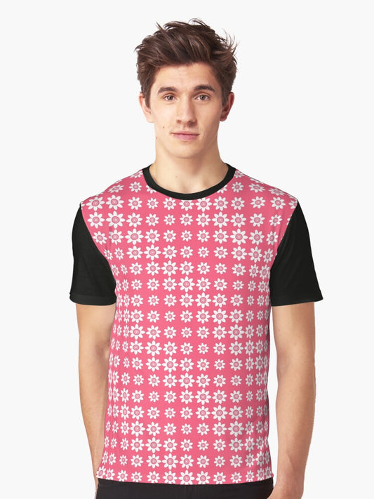 April 4th Birth Flower Red Anemone Pattern Graphic T-Shirt