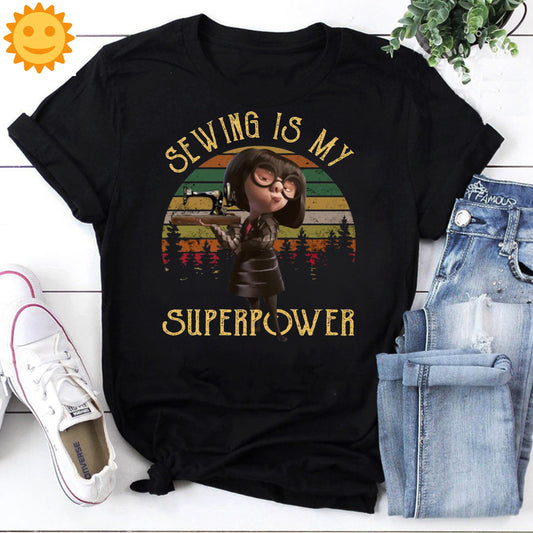 Sewing Is My Superpower Vintage T-Shirt, Edna Mode Shirt, Incredibles Shirt, Animation Shirt, Cartoon Shirt, Superhero Family Shirt