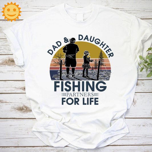 Dad And Daughter Fishing Partners For Life Vintage T-Shirt, Dad Shirt, Daddy Shirt, Fathers Day Shirt, Father's Day Shirt, Fishing Shirt