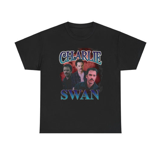 Charlie Swan - Retro style - Twilight inspired T-shirt - Unisex Heavy Cotton Tee