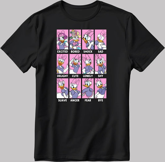 Daisy Moods Short Sleeve White-Black Men's / Women's T Shirt C557