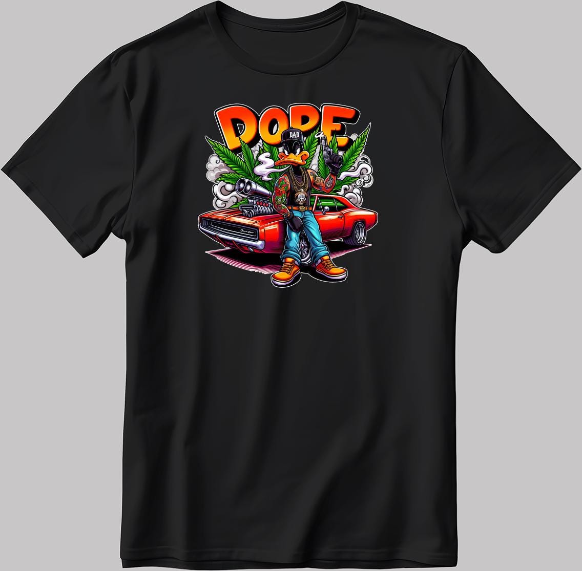 Daffy Duck DOPE Disney Short Sleeve White/Black Men / Women T Shirt H705