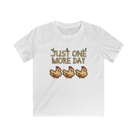 Just one more day - Stardew Valley inspired - Chickens - T-Shirt - Kids Soft Tee