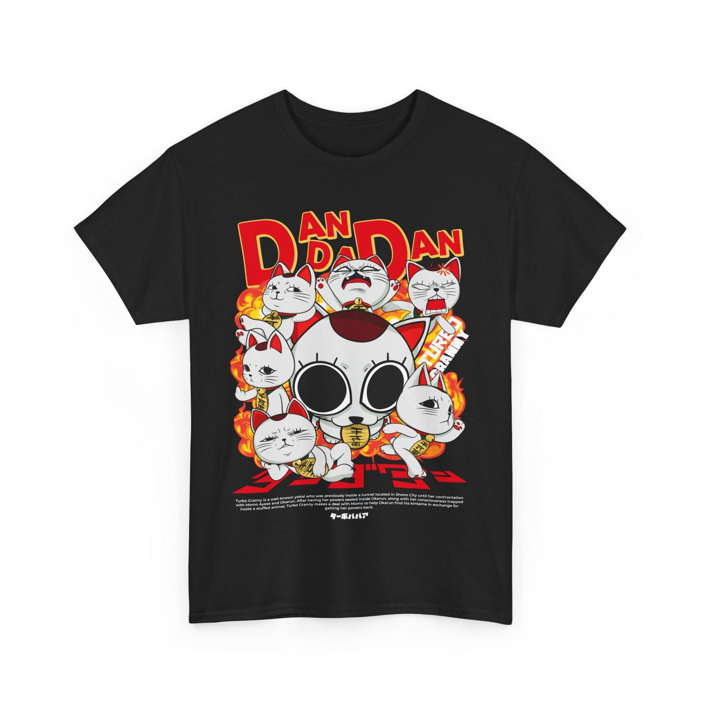 Dandadan Cat Anime Cute Funny Manga T-Shirt, Turbo Granny Unisex Tee, Kawaii Graphic Shirt, Humorous Top, Unique Gift for Anime Fans