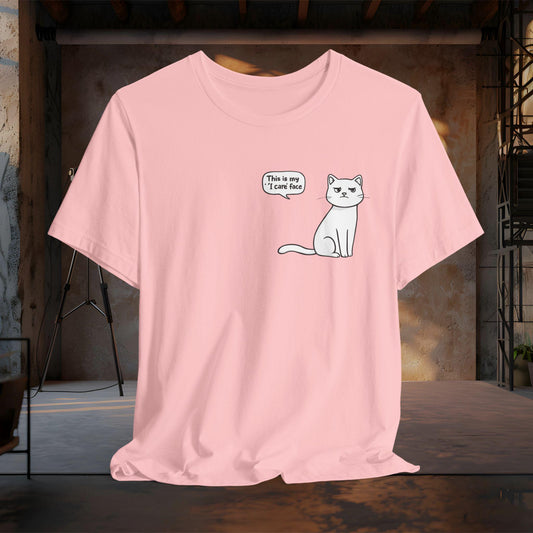 This Is My 'I Care' Face Shirt | Funny Grumpy Cat Tee | Sarcastic Cat Graphic | Unbothered Mood Shirt | Sassy Pet Lover Gift