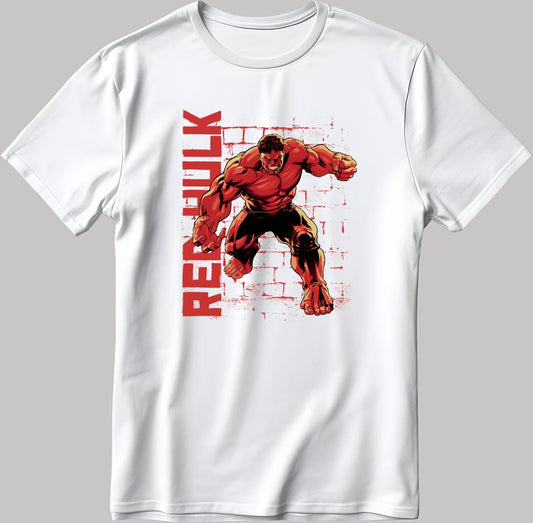 Marvel Captain America Brave New World Red Hulk Short Sleeve White-Black Men's / Women's T Shirt P326