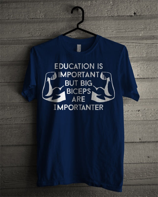Big Muscles Navy Blue Tee