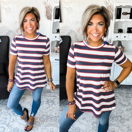 Stay In Line Striped Tee