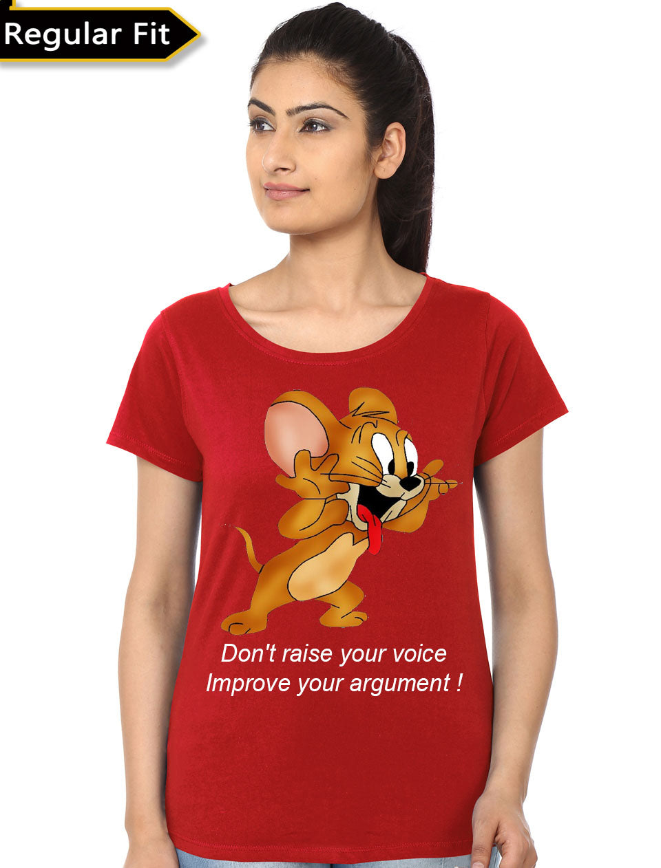 Jerru Red Girls T-Shirt