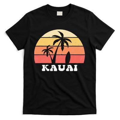 Kauai Hawaii HI Hawaiian Island Palm Tree 70s 80s Retro Surf T-Shirt