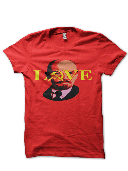 Love Lenin Red Half Sleeve T-Shirt