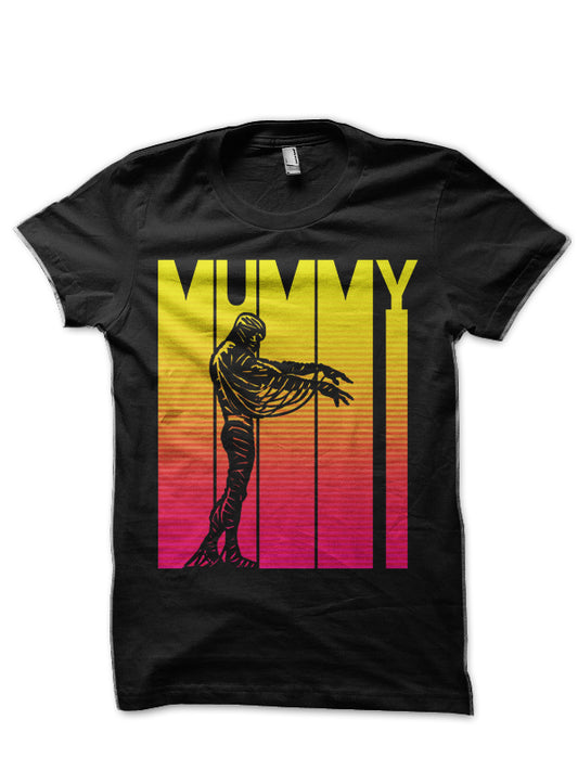 Vintage Retro Mummy Black Half Sleeve T-Shirt