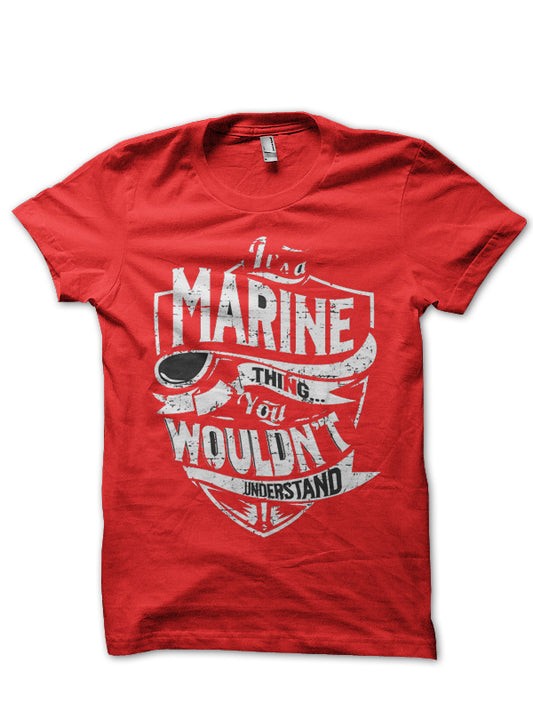 Navy Marine Red T- Shirt