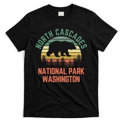 North Cascades National Park Washington Bear Hiking Retro T-Shirt