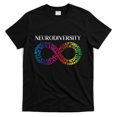 Neurodiversity Neurodivergent Rainbow Infinity ADHD ASD T-Shirt