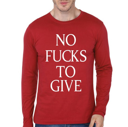 No Fucks To Give Red Full Sleeve T-Shirt