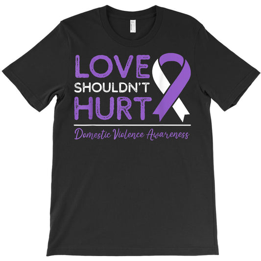 love shouldn't hurt wear purple domestic violence awareness T-Shirt
