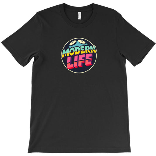 Modern Life retro futurism typography T-Shirt