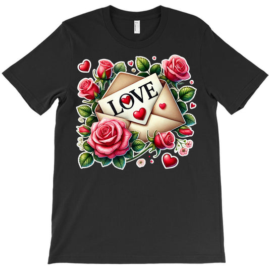 Romantic love letter with roses T-Shirt