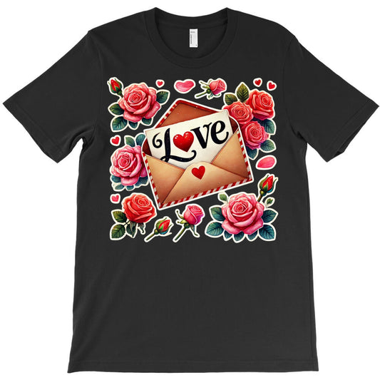 Romantic love letter and roses T-Shirt