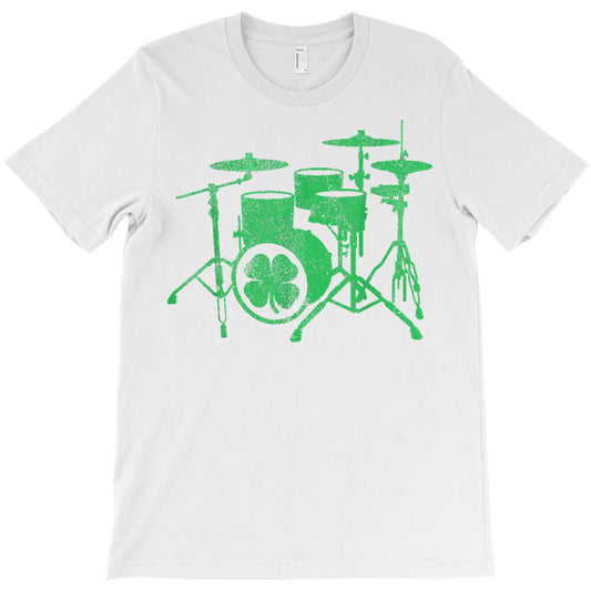 st patrick's day shamrock drum irish green drummer paddy's t shirt T-Shirt