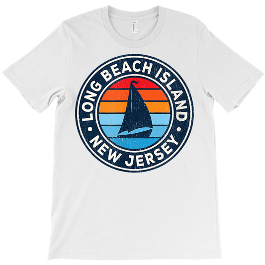 long beach island new jersey nj vintage sailboat retro 70s t shirt T-Shirt